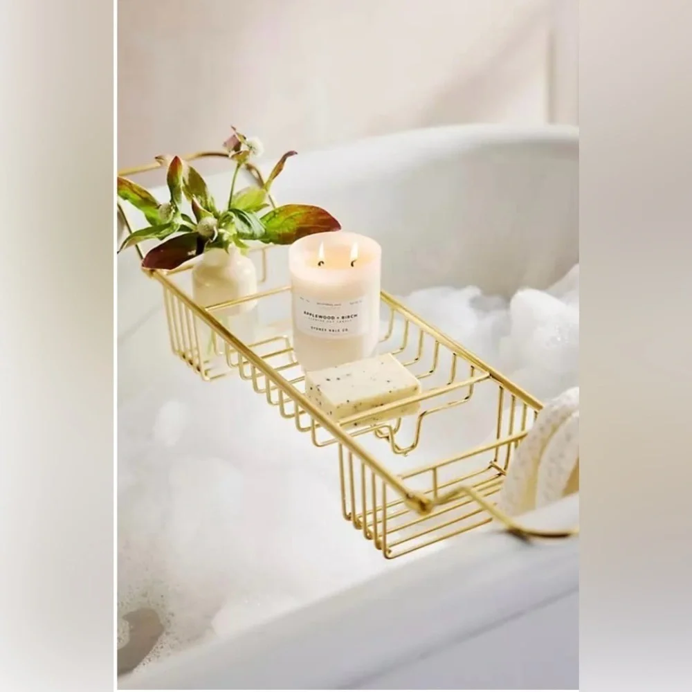 Anthropologie Gold Bathtub Caddy NWT